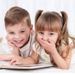 Children looking at a book
