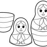Matryoshka drawing for children in kindergarten